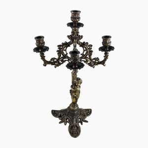Bronze 5-Flame Candleholder, Italy, 1950s
