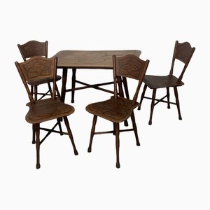 Mesa de comedor y sillas de Thonet, Austria, años 20. Juego de 5