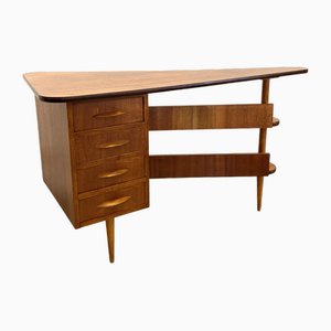 Bureau Triangulaire Mid-Century avec Tiroirs, 1960s