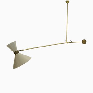 Mid-Century Italian Counterweight Ceiling Lamp in the style of Stilnovo, 1960s