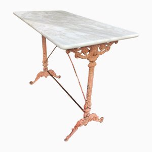 Table de Bistrot en Fonte et en Marbre, 1900s