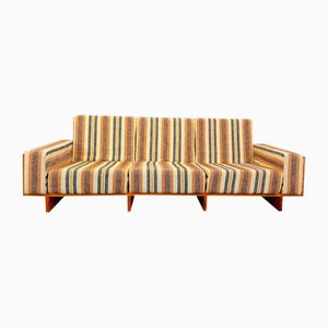 Vintage Pine and Fabric Sofa Bench, 1970s