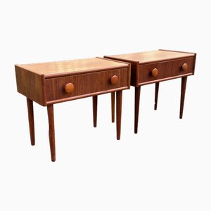 Midcentury Danish Teak Bed Tables with Drawer, 1960s, Set of 2