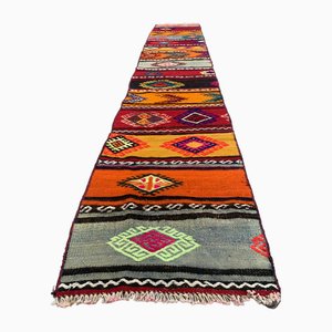 Alfombra de camino Kilim turca vintage