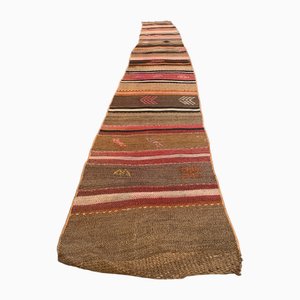 Alfombra de camino Kilim turca vintage