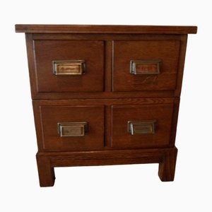 Vintage Oak Filing Cabinet with 4 Drawers, 1950s