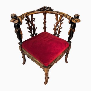 Fauteuil d'Angle à Décor de Angelots, Italie