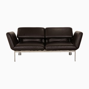 Roro 2-Seater Sofa in Dark Brown Leather from Brühl