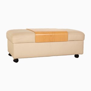 Arion Double Pouf in Cream Leather from Stressless