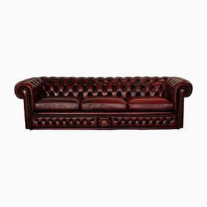 Buckingham 3-Seater Sofa in Red Brown Leather from Chesterfield