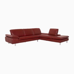 Loop Corner Sofa in Dark Red Leather by Willi Schillig