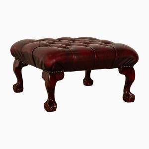 Buckingham Pouf in Red Brown Leather from Chesterfield