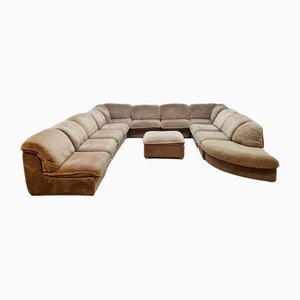 Large Modular Sofa in Velvet from Laauser, 1970s, Set of 12