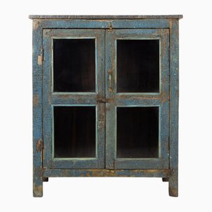 Buffet antico in teak con patina blu