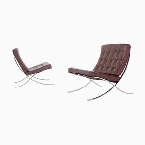 Barcelona Lounge Chairs attributed to Ludwig Mies Van Der Rohe for Knoll, USA, 1929, Set of 2
