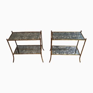 Side Tables in Faux Bamboo in the style of Maison Baguès, 1940s, Set of 2