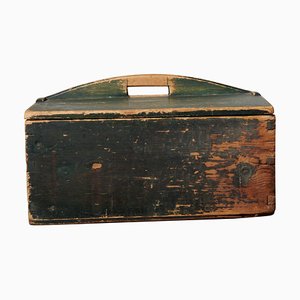 Caja de harina de pino sueca antigua grande hecha a mano