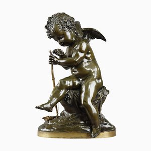D'Après Lemire, Cupidon, 1880, Sculpture En Bronze