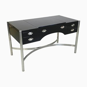 Italian Modern Lacquered Wood and Chromed Metal Desk attributed to D.i.D., 1970s