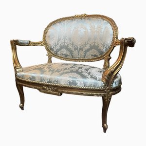 Antikes französisches Sofa mit ovaler Rückenlehne