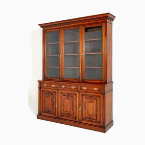 Victorian Bookcase Cabinet in Glazed Walnut from Shoolbred and Co., 1880s