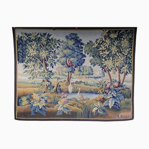Antique Silk Aubosson Wall Tapestry, France, Late 19th Century