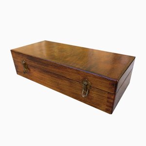 Rustic Box in Chestnut Wood Built with Interlocking System without Nails, 1970s