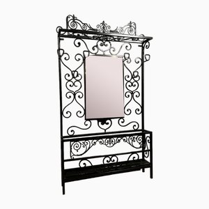 Art Deco Hammered Wrought Iron Cloakroom