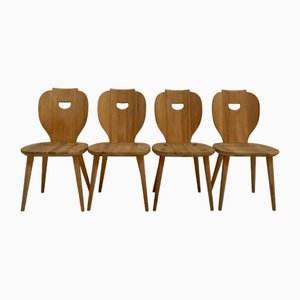 Sörgården Chairs in Pine by Carl Malmsten for Svensk Fur, 1950s, Set of 4