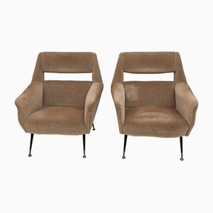 Butacas Mid-Century modernas atribuidas a Gigi Radice para Minotti Italia, años 50. Juego de 2