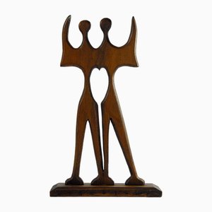 Statuina Guerriero in legno di Bruno Giorgi, Brasile, 1950-1960