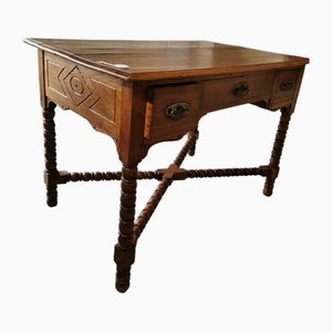 Vintage Brown Oak Desk