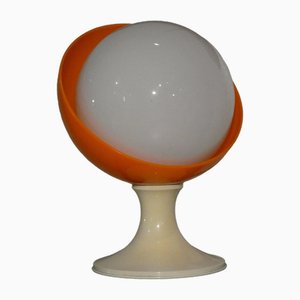 Lampe de Bureau Space Age en Plastique et Verre Opalin, Italie, 1970s