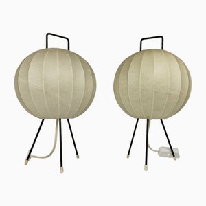 Cocoon Tripod Table Lamps by Fitz Wauer for Goldkant-Leuchten, 1960s, Set of 2
