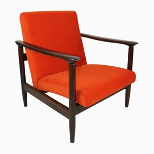 GFM-142 Lounge Chair in Orange Velvet attributed to Edmund Homa, 1970s