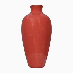 Labuan Vase aus rotem Muranoglas von Venini, 1985