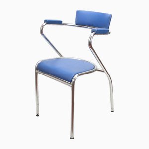 Italienischer Stuhl aus Kunstleder & verchromtem Metall, 1960er