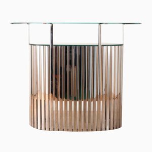 Cocktail Bar in Chromed Metal and Brass, Italy, 1970s