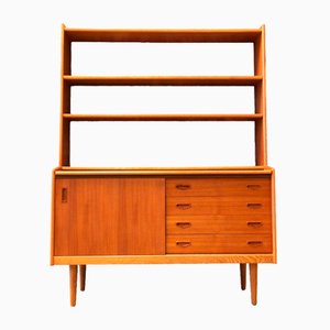 Bookshelf in Teak with Drawers, Cabinet and Writing Board, 1960s