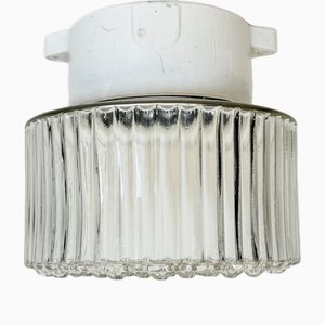 Lámpara de techo de porcelana blanca, años 70