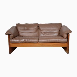 Teak and Leather Sofa by Mikael Laursen, 1970s