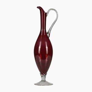 Carafe Bicolore en Verre Soufflé, 1950s