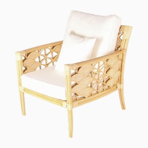 Rattan Fan Armchairs, Set of 2