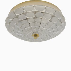 Large Satin Glass Flush Mount from Doria Leuchten, Germany, 1960s