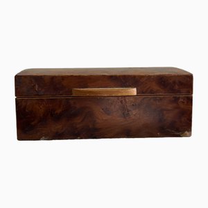 Art Deco Burl Wood Trinket Box, 1920s