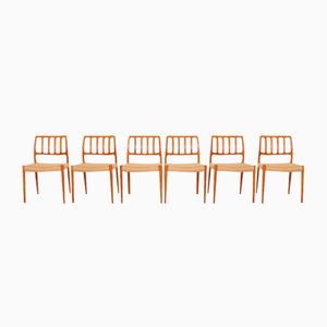 Model 83 Dining Chairs in Teak by Niels Otto Møller for J.L. Møllers, 1950s, Set of 6