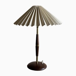 Lampe de Bureau Mid-Century en Teck et Laiton, Danemark, 1950s