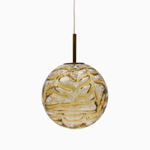 Yellow Murano Glass Ball Pendant Lamp from Doria Leuchten, 1960s