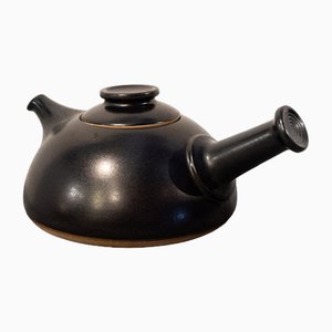 Black Ceramic Teapot by Franco Bucci for Pesaro Workshop, Italy, 1978