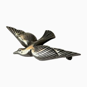 Broche de paloma Art Déco en plata de ley, años 30